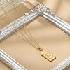 304 Stainless Steel Pave Opalite Rectangle Pendant Necklaces for Women Men NJEW-R018-05G-01-2