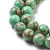 Synthetic Gold Line Turquoise Beads Strands G-A255-A03-01B-3