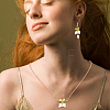 Plastic Pearl Beaded Flower of Life Dangle Earrings & Link Chain Bracelet & Pendant Necklace SJEW-AN0001-19-6