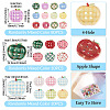 100Pcs 3 Styles 4-Hole Apple Plastic Buttons BUTT-TA0001-54-4