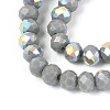 AB Color Plated Opaque Glass Rondelle Beads Strands EGLA-T029-4mm-09A-3