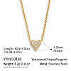 304 Stainless Steel Full Crystal Rhinestone Heart Pendant Necklaces for Women IV5309-1-2