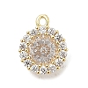 Brass Micro Pave Clear Cubic Zirconia Charms KK-B130-01G-03-1