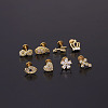 Brass Micro Pave Clear Cubic Zirconia Cartilage Earrings WGF4DCF-10-2