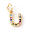 Brass Micro Pave Colorful Cubic Zirconia Charms ZIRC-F092-01-U-1