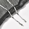 Anti-Tarnish 3mm Titanium Steel Flat Snake Chain Necklaces for Men Women NJEW-G160-03P-1