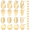 16Pcs 4 Styles Brass Stud Earring Findings KK-BBC0027-78-1