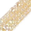 Electroplate Transparent Crackle Glass Beads Strands EGLA-Q135-02A-B01-1