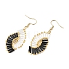Glass Braided Beads Dangle Earrings EJEW-MZ00746-01-4