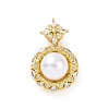 Eco-friendly Rack Plating Brass Micro Pave Cubic Zirconia Pendants KK-F843-14G-1