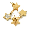 Ion Plating(IP) 304 Stainless Steel Star Dangle Stud Earrings EJEW-G400-42G-01-2