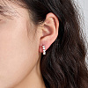 Anti-Tarnish Rhodium Plated 925 Sterling Silver Huggie Hoop Earrings for Women DS9629-1-2