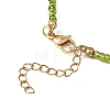 6Pcs 6 Colors Saint Patrick's Day Brass Clover Pendant Glass Seed Beaded Necklaces for Women NJEW-JN05642-6
