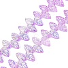 Electroplate Transparent Glass Beads Strands EGLA-N056-03A-07-1