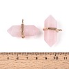 Natural Rose Quartz Double Terminal Pointed Pendants G-N345-09B-3