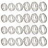 24Pcs 6 Styles 201 Stainless Steel Grooved Finger Ring Settings STAS-ME0003-12P-1