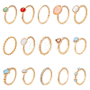 2 Sets 2 Style Alloy Finger Rings Sets RJEW-UN0003-03G-1