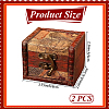 Square Retro Wood Jewelry Set Storage Organizer Boxes with Clasps CON-CL0001-13B-2