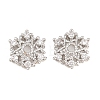 Christmas Brass Clear Cubic Zirconia Beads KK-B186-12P-1