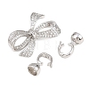 Brass Micro Pave Clear Cubic Zirconia Fold Over Clasps KK-U059-61P-2