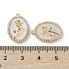 Brass Micro Pave Clear Cubic Zirconia with Shell Pendants KK-G491-37G-3