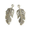 Tibetan Style Alloy Feather Pendants TIBEP-Q043-082-RS-1