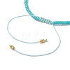 Adjustable Natural Amazonite & Seed Braided Bead Bracelets BJEW-JB10181-06-4