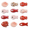 12Pcs 8 Styles Handmade Porcelain Beads PORC-FS0001-61-1