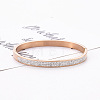 Titanium Steel Rhinestone Hinged Bangles for Women PW-WGDDB51-03-2