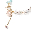 Dyed Natural Trochid Shell/Trochus Shell Chips Beaded Bracelets for Women BJEW-JB13130-03-3
