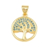 Brass Micro Pave Sky Blue Cubic Zirconia Pendants CU-CBA4A93-02A-G-1