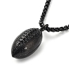 Vacuum Plating 304 Stainless Steel Rugby Pendant Necklaces NJEW-Z023-02EB-2