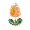 Electroplate Glass Pendants PALLOY-TA00357-03-1