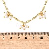 Natural Pearl Beads Potato Multi Pendant Brass Oval Link Chain Necklaces NJEW-JN06514-4