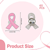 60Pcs Breast Cancer Awareness Pink Ribbon Enamel Pins JEWB-FH0001-27-2