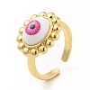 Acrylic Sun with Evil Eye Open Cuff Ring RJEW-B042-07G-01-1