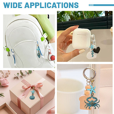 27Pcs 9 Styles Ocean Theme Alloy Pendant Decorations HJEW-CA00098-1