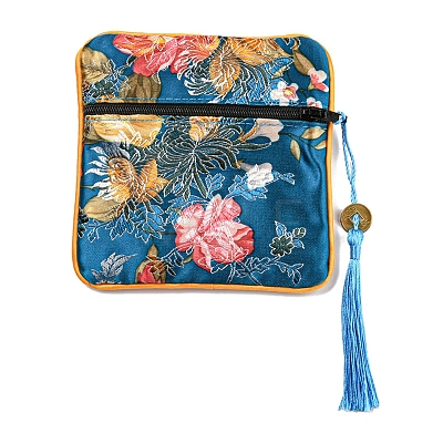 Chinese Style Floral Cloth Jewelry Storage Zipper Pouches AJEW-D063-01E-1