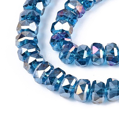 Electroplate Transparent Glass Beads Strands EGLA-N022-04A-D07-1
