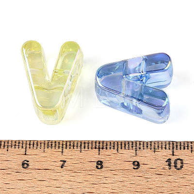 UV Plating Transparent Acrylic European Beads OACR-M027-02V-1