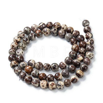 Round Natural Agate Beads G-E567-01A-1