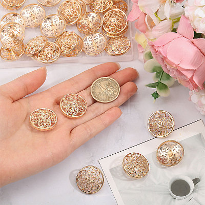 30Pcs 1-Hole Alloy Buttons BUTT-CA0001-33-1