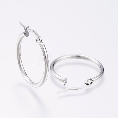 304 Stainless Steel Hoop Earrings X-EJEW-F105-08P-1
