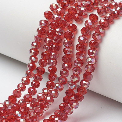 Electroplate Glass Beads Strands EGLA-A034-T4mm-J08-1