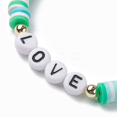 12Pcs Handmade Polymer Clay Heishi Beads Stretch Bracelets BJEW-JB10073-1