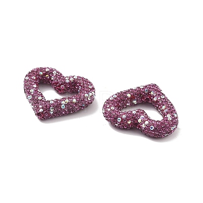 Heart Shape Polymer Clay Rhinestone Beads CLAY-NH0001-09B-09-1