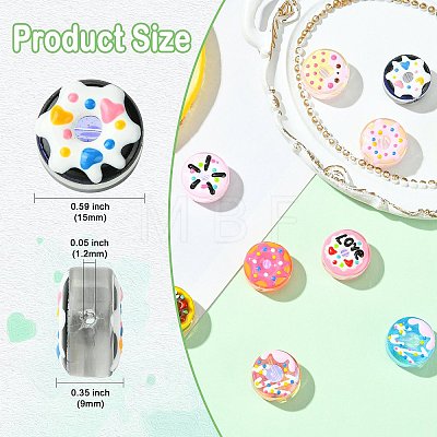 10Pcs 10 Colors Glass Enamel Beads LAMP-CJ0002-48-1