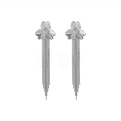 Alloy Rhinestone Stud Dangle Earrings WG394CA-06-1