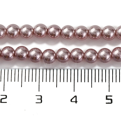 Baking Painted Pearlized Glass Pearl Round Bead Strands PEAR-H019-02A-03-1