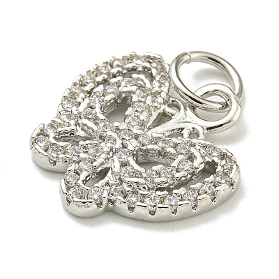 Rack Plating Brass Micro Pave Cubic Zirconia Charms KK-K386-08P-1